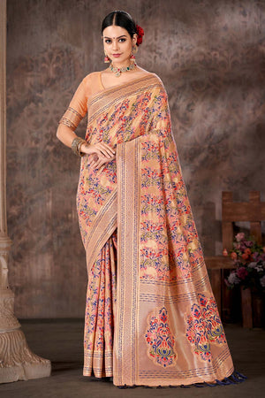 Pink Embroidered Cotton Blend Saree (SZ-VIVAH-PN-1438)