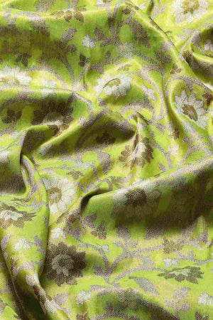 Buy Parrot Green Art Silk brocade Saree Online