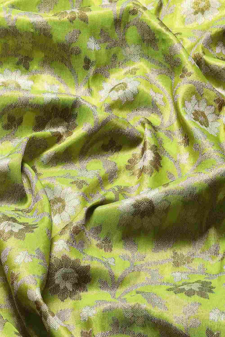 Buy Parrot Green Art Silk brocade Saree Online