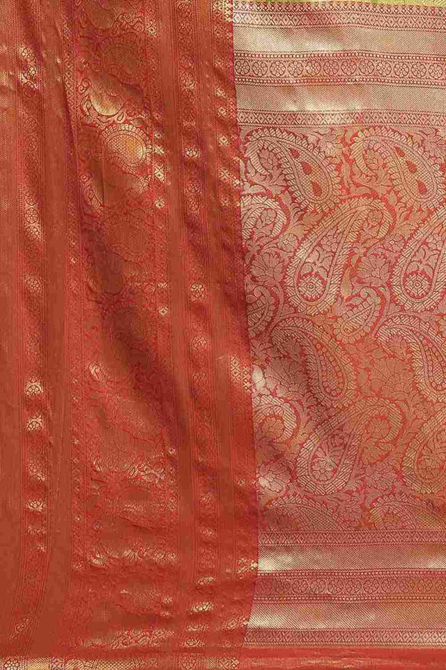 Buy Parrot Green Art Silk brocade Saree Online