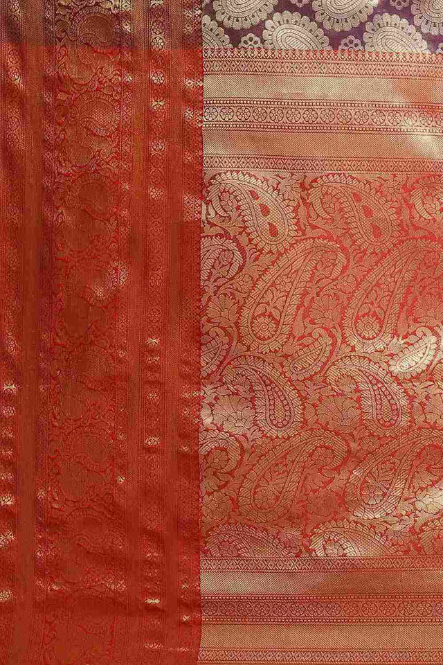 Buy Purple Art Silk brocade Saree Online