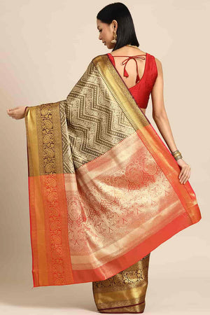 Black Brocade Woven Design Saree