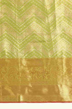 Green Brocade Woven Design Saree