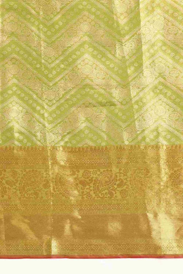 Green Brocade Woven Design Saree