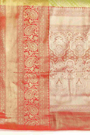 Green Brocade Woven Design Saree