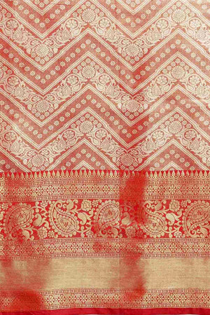Red Brocade Woven Design Saree