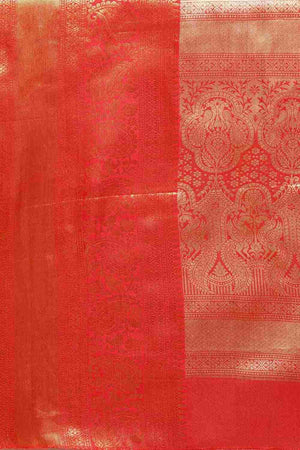 Red Brocade Woven Design Saree