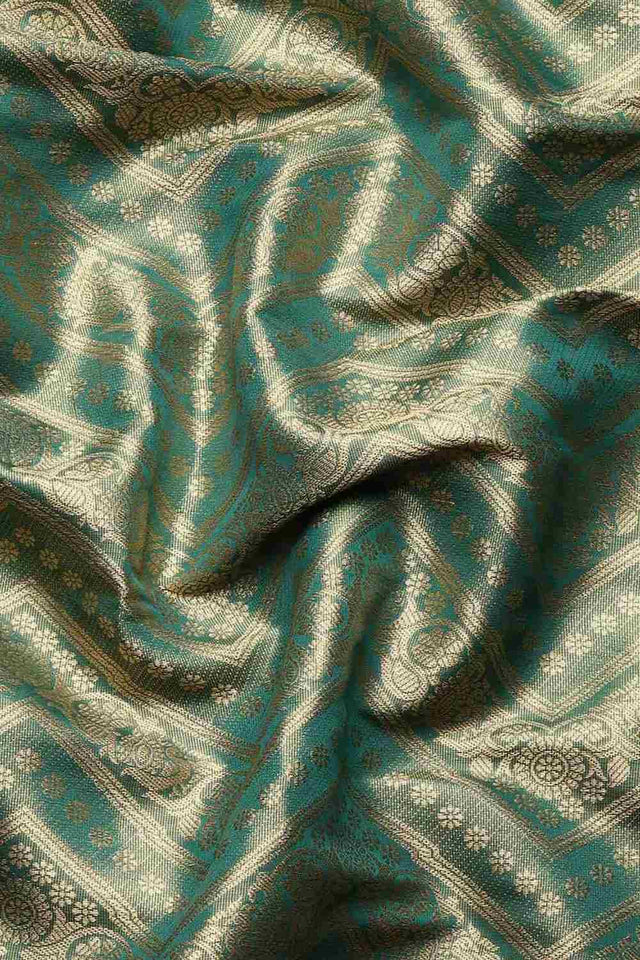 Turquoise Brocade Woven Design Saree