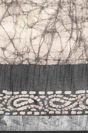 Black Cotton Block Saree