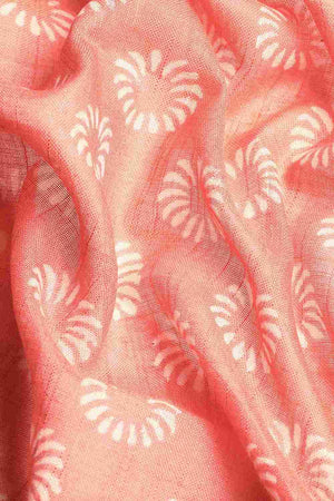 Peach Cotton Indian Saree
