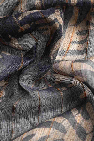 Grey Art Silk Floral Saree