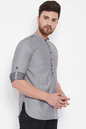 Shop Men's Short Kurta in Grey