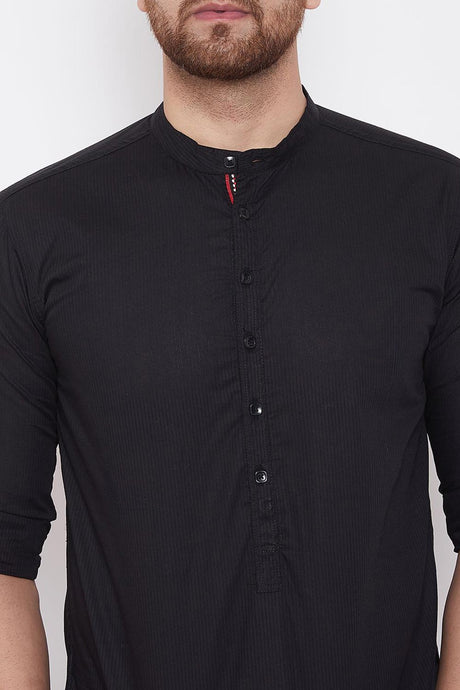 Shop Men's Blended Cotton Solid Short Kurta Online