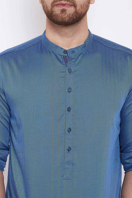 Shop Men's Blended Cotton Solid Short Kurta Online