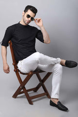 Men's Dark Black Solid Full Sleeve Short Kurta Top