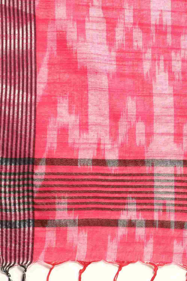 Black Cotton Block Saree