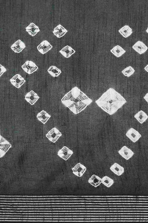 Black Cotton Block Saree