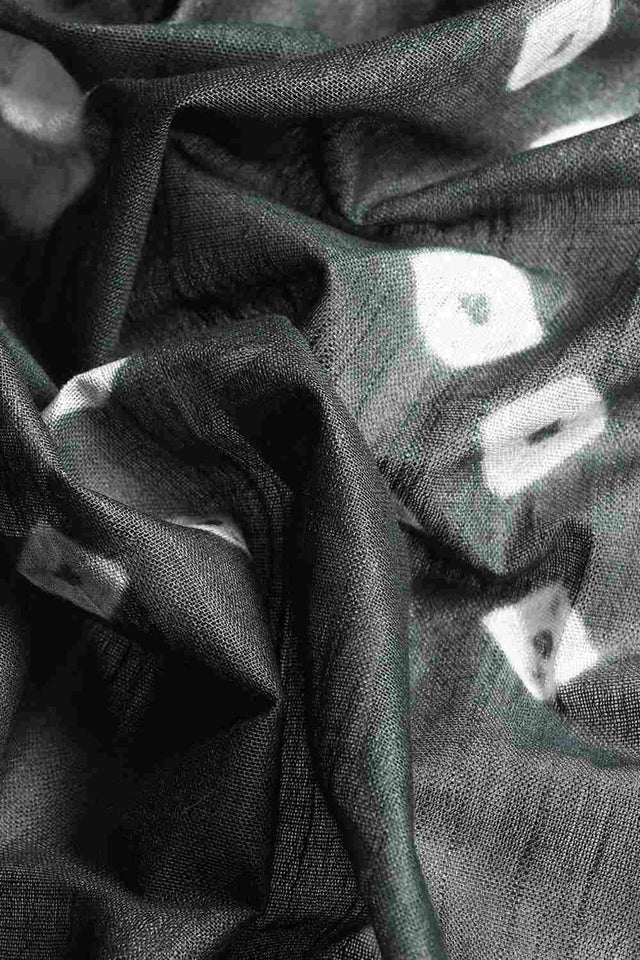 Black Cotton Block Saree