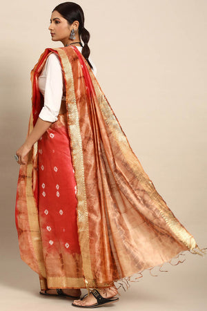 Red Silk Block Saree