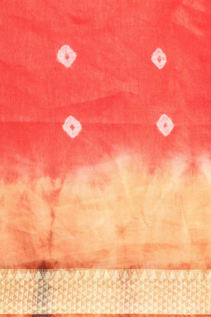 Red Silk Block Saree