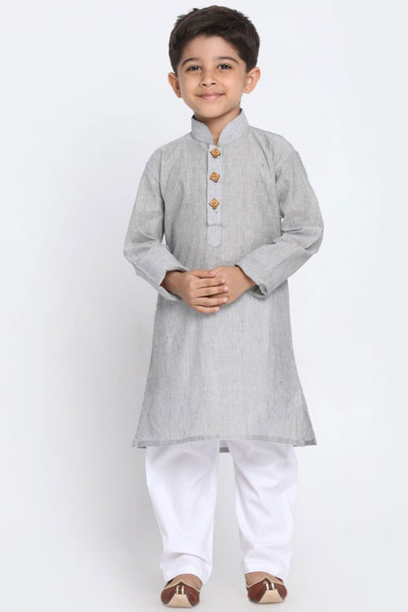 Buy Grey Solid Kurta Online