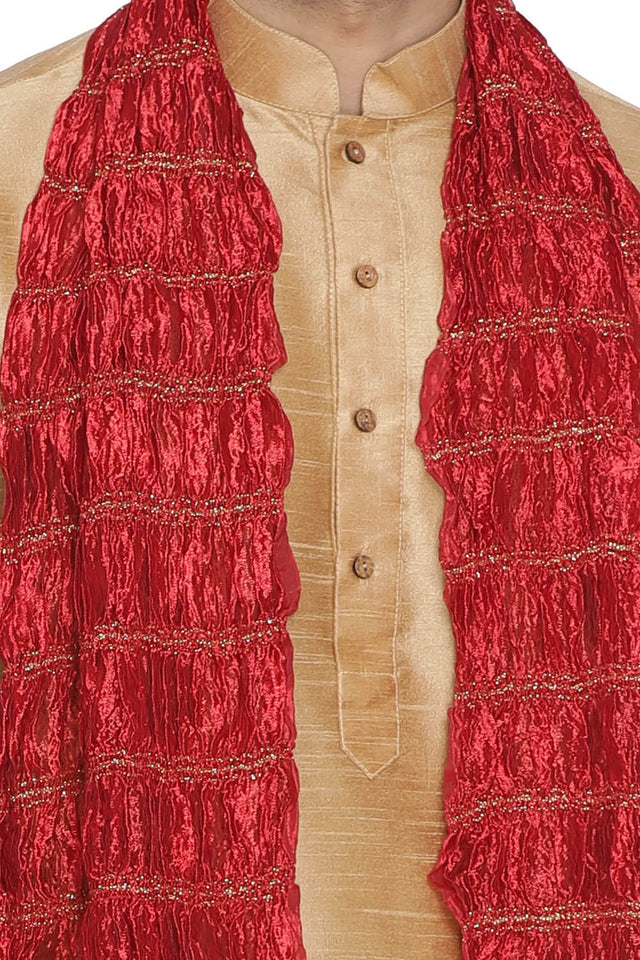 Men's Viscose Dupatta In Maroon