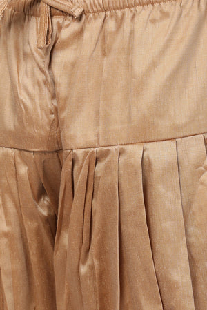 Men's Art Silk Sherwani Set In Beige