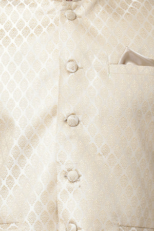 Men's Cotton Art Silk Kurta Set In Brown