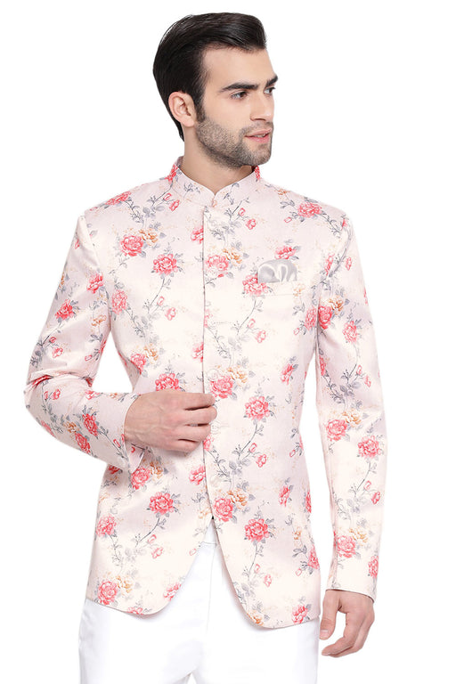 Floral Printed Fancy Jacket Style Jodhpuri Suit