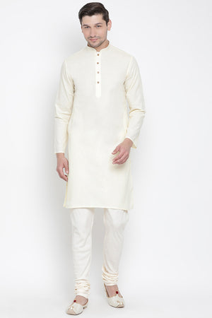 Men's Cotton Kurta Pajama Set In Beige