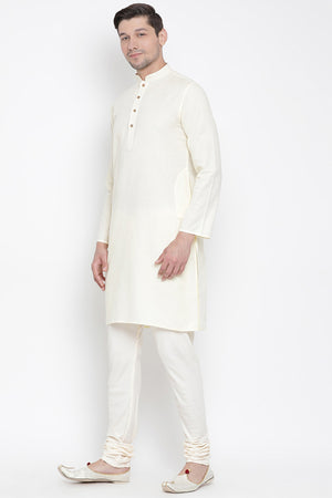 Men's Cotton Kurta Pajama Set In Beige