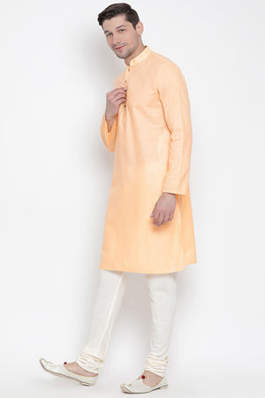 Men's Cotton Kurta Pajama Set In Fawn