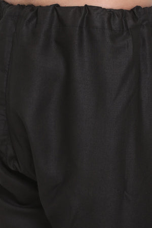Buy Men's Solid Kurta and Patiala Set in Black
