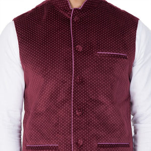 Men's Cotton Solid Kurta Modi Jacket And Pajama Set In White