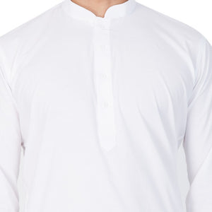 Men's Cotton Solid Kurta In White