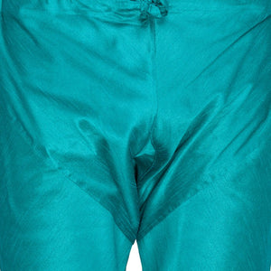 Men's Cotton Art Silk Solid Churidar Pajama In Green