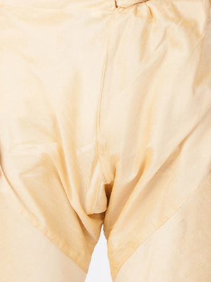 Men's Cotton Art Silk Solid Churidar Pajama In Gold