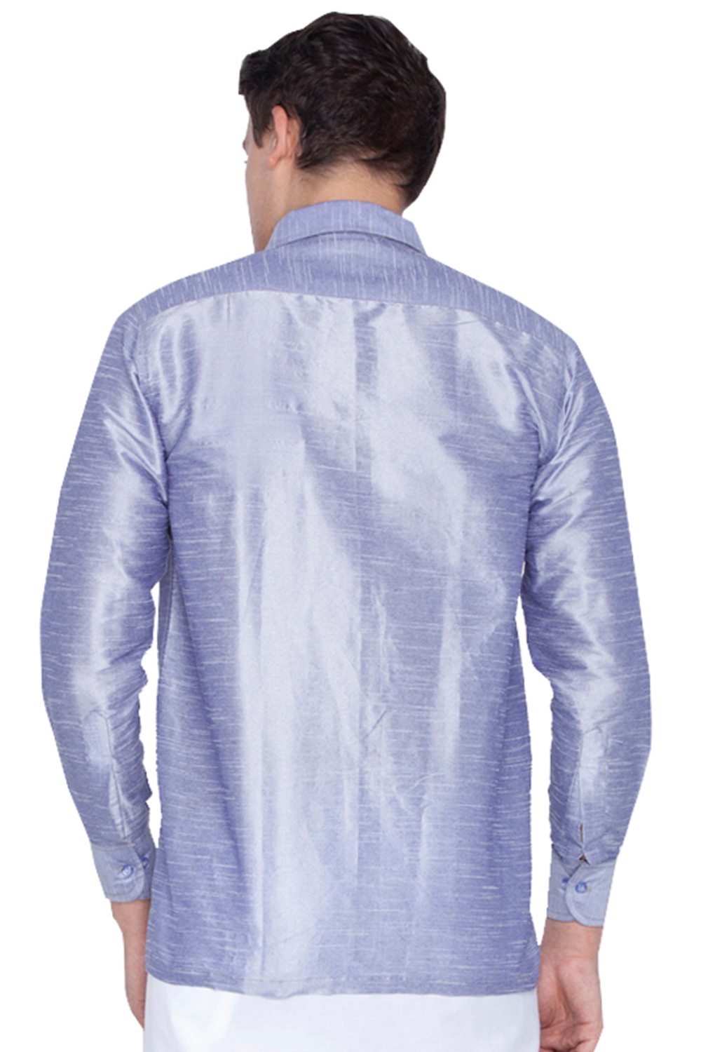 Men's Cotton Silk Blend Solid Shirt in Purple | Shirt For Women
