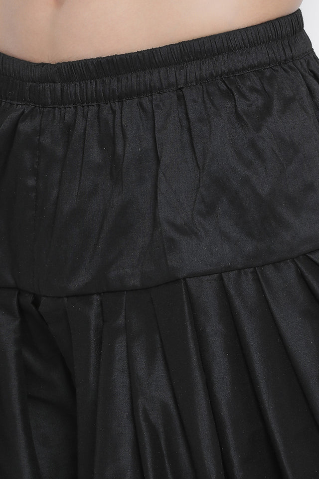 Men's Cotton Art Silk Kurta Set In Dark Blue