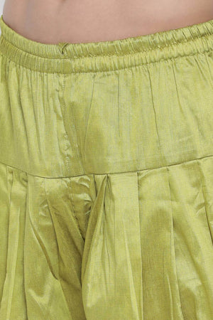 Men's Cotton Silk Dhoti Kurta Set In Turquoise