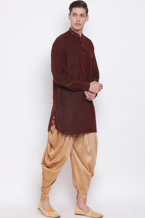 Buy Men's Kurta and Dhoti Set in Wine