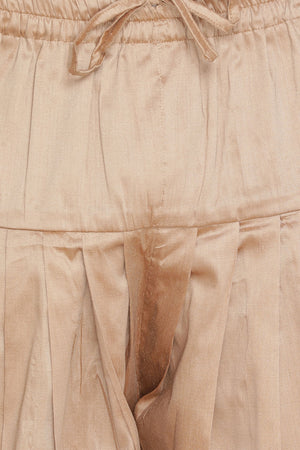 Men's Cotton Art Silk Kurta Set In Gold