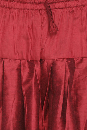 Men's Cotton Art Silk Kurta Set In Brown