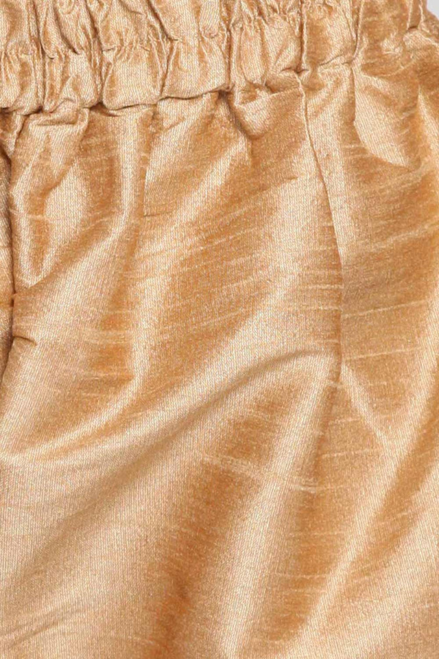 Boys Blue And Gold Silk Blend Kurta Pajama Set & Girls Jacquard Kurta With Sharara Set