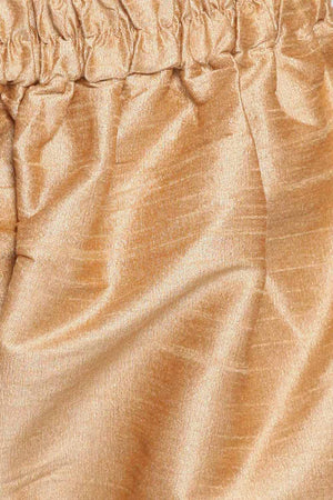 Boys Maroon And Rose Gold Silk Blend Kurta Pajama Set & Girls Jacquard Kurta With Sharara Set