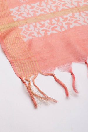 Peach Silk Blend  Dupatta