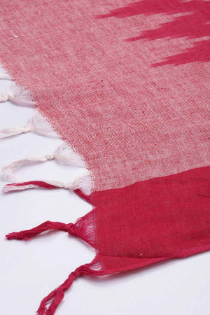 Red Silk Blend Bhagalpuri Ikat Causal Dupatta