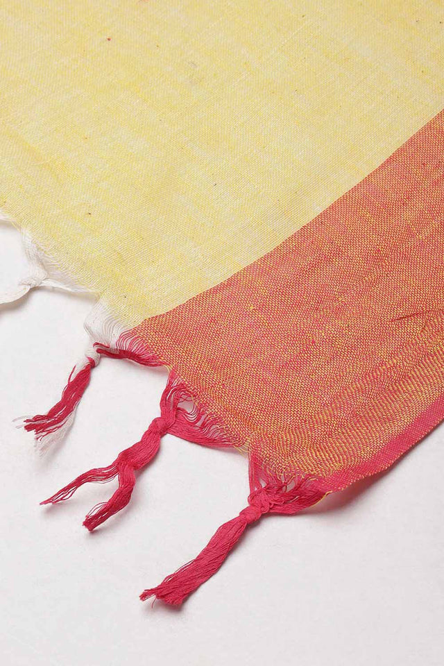Yellow Silk Blend Bhagalpuri Ikat Causal Dupatta (VRCYPB2F0887)