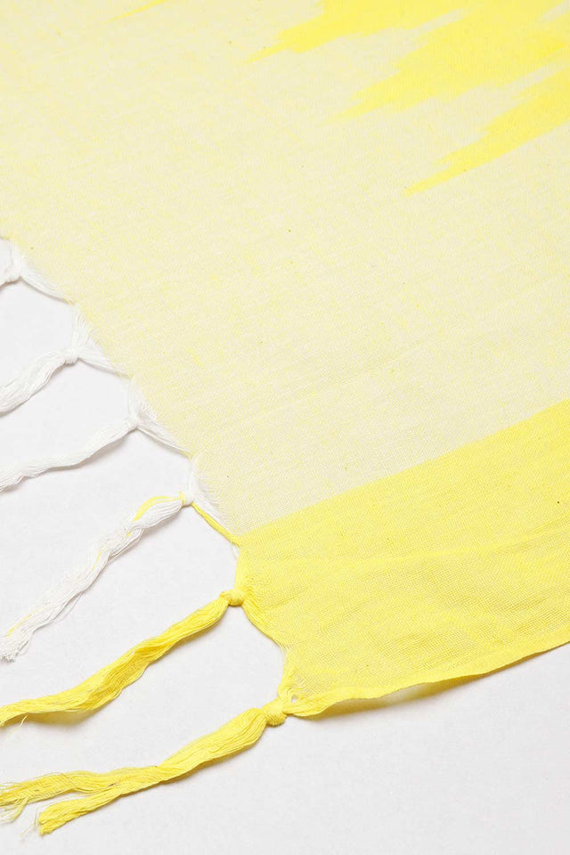 Yellow Silk Blend Bhagalpuri Ikat Causal Dupatta