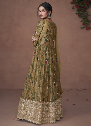 Mehendi Pure Organza Silk Print Nazneen Dupatta (Vega-5300)